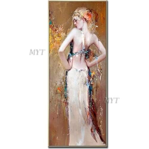 Pretty Girl With Bare Back Oil Painting Beautiful Abstract Handpainted Modern High Quality Unframed On Canvas Wall Art Home