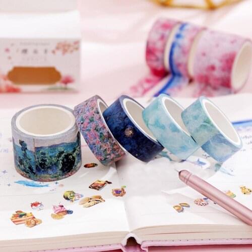 3 x/Box Fantasy Ocean Beautiful Flowers Plants Whale/Flower Pattern Leaves Washi Tape Scrapbooking Adhesive Tape DIY Decoration