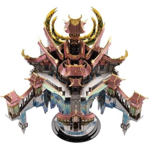 MMZ MODEL Microworld 3D Metal Puzzle Dragon Palace Building model kits DIY Laser Cut Assemble Jigsaw Gift Toys For Children