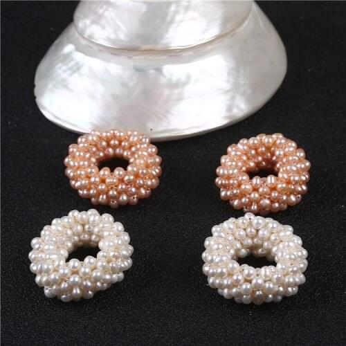 Fashion jewelry natural freshwater pearl elastic hair rope