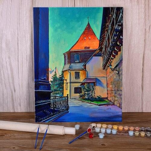 Landscape Lviv Coloring By Numbers Painting Complete Kit Oil Paints 40*50 Picture By Numbers Photo Home Decor Crafts Art
