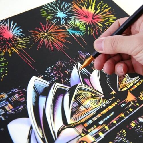 5Pcs Painting Drawing Scratch Arts Set Stick Scraper Pen Tools Creative interesting DIY Necessaries Products New