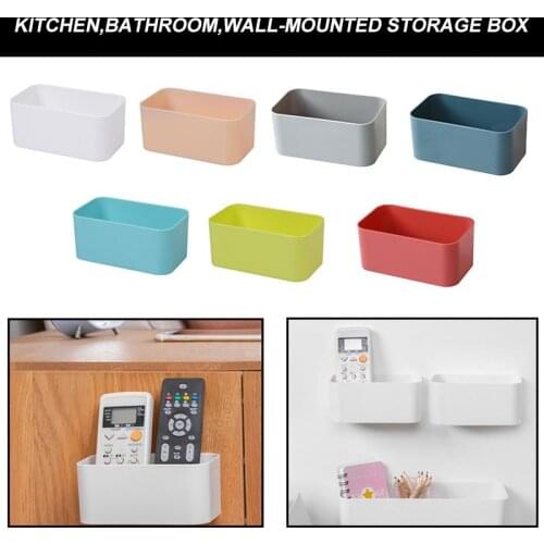 Wall Mounted Cosmetic Storage Box Bathroom Kitchen Plastic Storage Container Shelf Makeup Shelves Desk Jewelry Organizer boxes