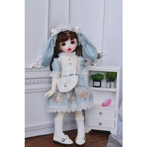 BJD Doll Clothing Suitable for with 1/6 Blythes Size classic dress cute dress set with rabbit ears dress doll accessories