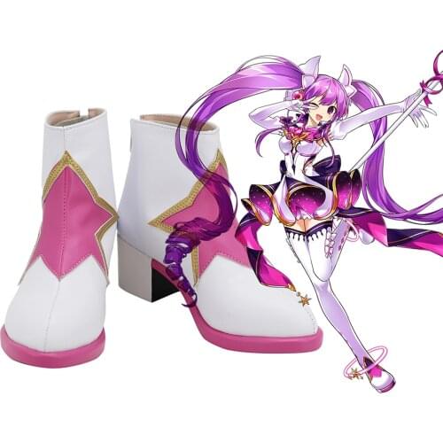 ELSWORD Aisha Cosplay Boots Leather High Heel Shoes Custom Made Any Size for Unisex