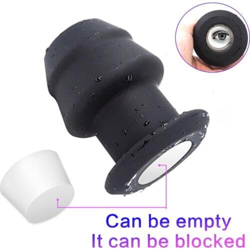 Silicone Hollow Anal Plug With Stopper Huge Dildo Prostate Massage Butt Plug Anus Vaginal Shower Enema Speculum Expander Sex Toy