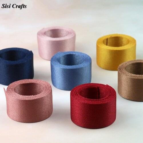 Sisi Crafts Solid Tape Cloth Layering 10 25 40mm Diamond Velvet Ribbon Fabric Bias Trim DIY Corsage Hair Bow Tie Collar Material