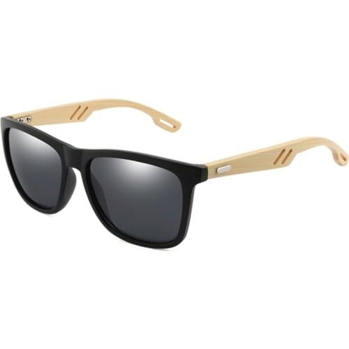 Bamboo Wood Sunglasses Brand Design Men Vintage Square Sun Glasses Women Coating Mirror Sunglass UV400 Shades Oculos de sol