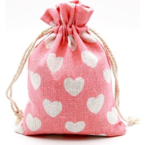 Handmade Cotton Linen Storage Package Bag Drawstring Bag Small Coin Purse Travel Women Small Cloth Bag Christmas Gift Pouch