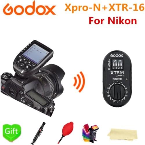 Godox XTR-16 Wireless 2.4G Power Control Flash + Xpro-N TTL Wireless for NIKON AD180 AD360 AD360II V860 V850 AD600Pro Flash