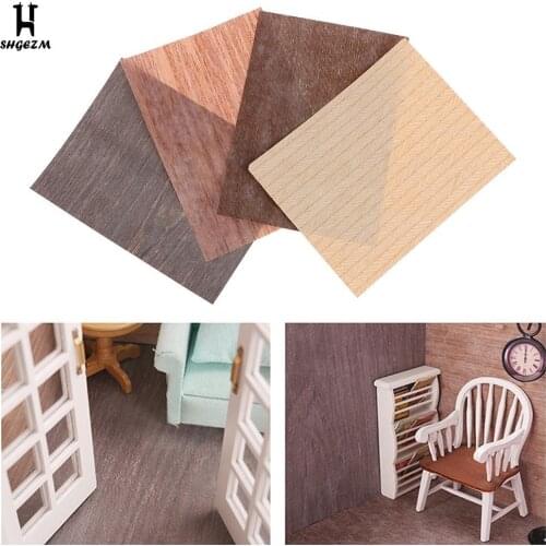 1:12 Dollhouse Miniature Flooring Wood Veneer Living Room Furniture Accessories Dining Room Bathroom Living Room Floor Wallpaper
