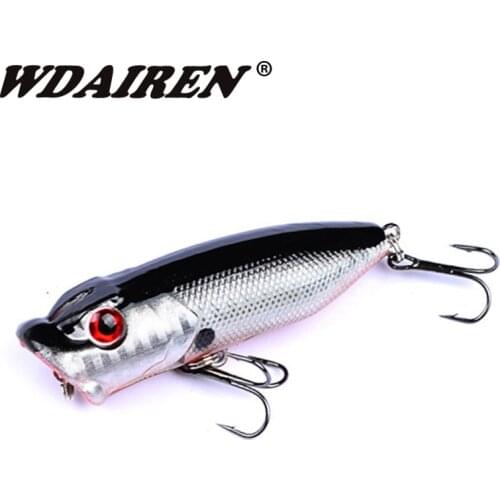 1Pcs Topwater Popper Fishing Lures 6.5cm 12g Fishing Bait Hard Bait Artificial Wobblers Plastic Fishing Tackle With 6# Hooks