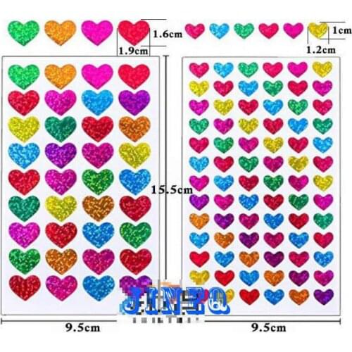 10 sheets/set Heart Stickers Valentines Day Love Decorative Sticker for Kids Envelopes Cards Scrapbooking for Party Favors