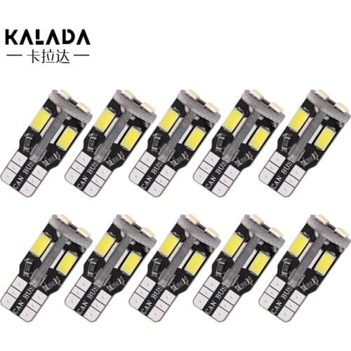 10pcs Super Bright Canbus Error Free T10 w5w 194 Car Led Light Vehicle Lamp Yellow Red Warm White Ice Blue 12V DC For Auto Bulbs