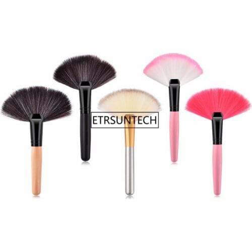 100pcs Big Fan Shape Makeup Brush Loose Powder Brusher Cosmetic Foundation Blending Blush Concealer Brush F3282