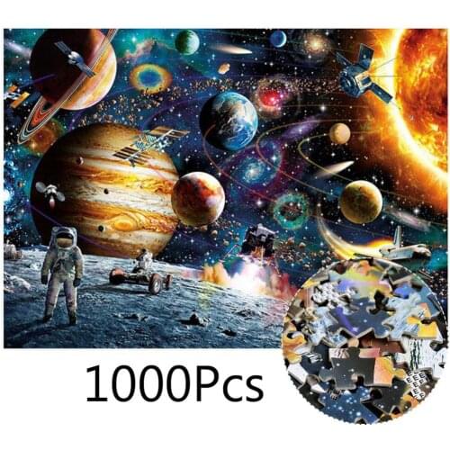 1000 Pieces Space Planets Paper Jigsaw Puzzles Educational Toy Brain Development Tool Toy for Adult Kids Birthday Gift