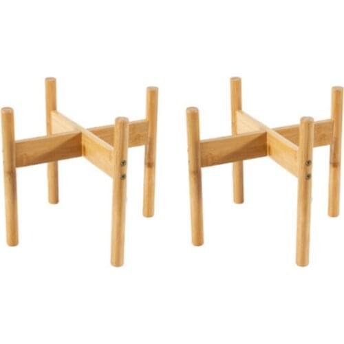 2pcs Wooden Flower Stand Window Flower Pot Holder Pot Display Stand Flower Pot Rack - 33x33Cm & 25x25Cm