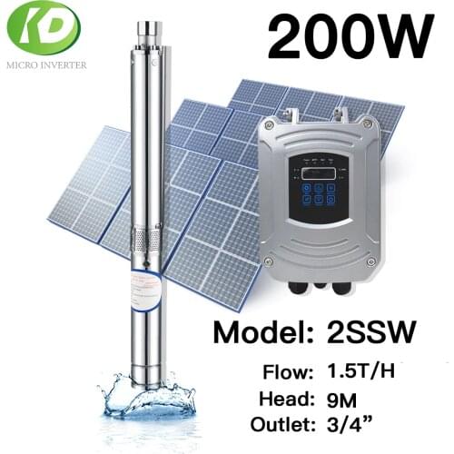 200W 48V Deep Well Solar Panel Water Pump High Quality Brushless Irrigation Submersible Low Pressure Permanent Magnet Motor