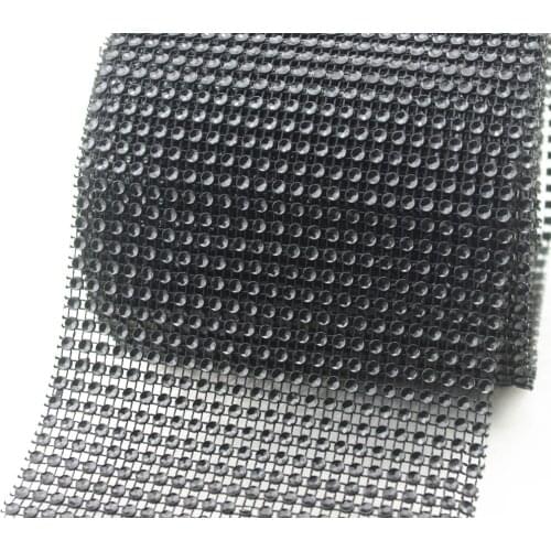24 Row Rhinestone Mesh Ribbon Black Diamante Wedding Table Runners Wrap