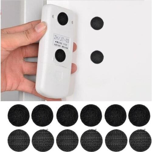 250 Pairs Self Adhesive Fastener Tape Dots 20mm Strong Glue Magic Sticker Disc White Black Round Coin Hook Loop Tape Home Supply