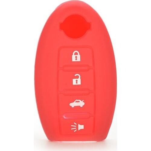4 Buttons Silicone Car Key Cover Remote Key Fob Shell Cases For Nissan Altima Maxima Car Accessories Red Orange Grey Black 1PC