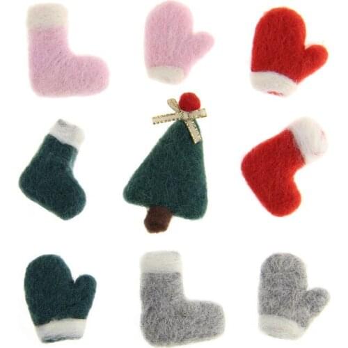 5pcs Wool Felt Materials Accessories for Christmas Gifts Pendants Ornament DIY Handmade Christmas Decorations