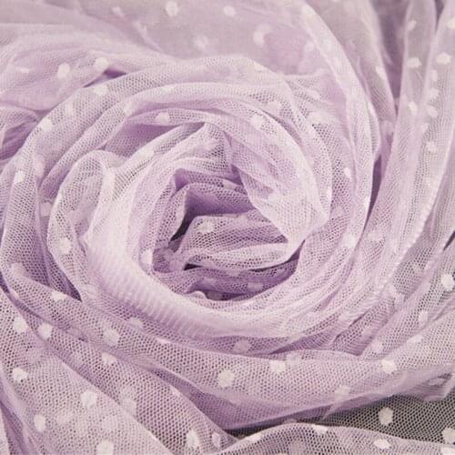 5Yards Purple Yellow Blue Pink Polka Dot Mesh Tulle Fabric Lolita Costume Bridal Dress Wedding Decoration Net Fabric 160CM Wide