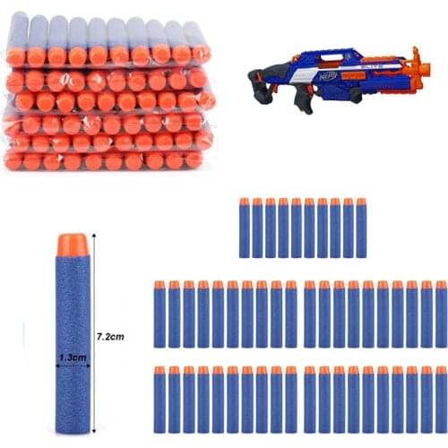 50PCS Foam Soft Bullets Hollow Head Toy Gun Darts for Nerf Refill Darts 7.2cm Universal Blasters for N-strike Elite Series
