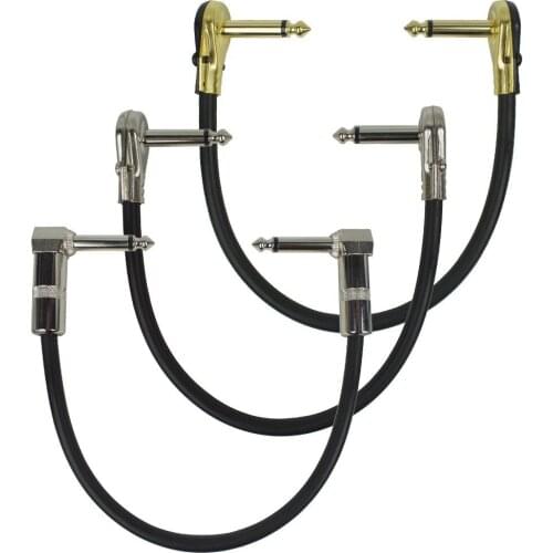 6.35mm Guitar accessories Effects pedal cable Silver/Gold Right Angle 15cm/30cm 1/4 Instrument for Effect Pedals 6 pieces/lot