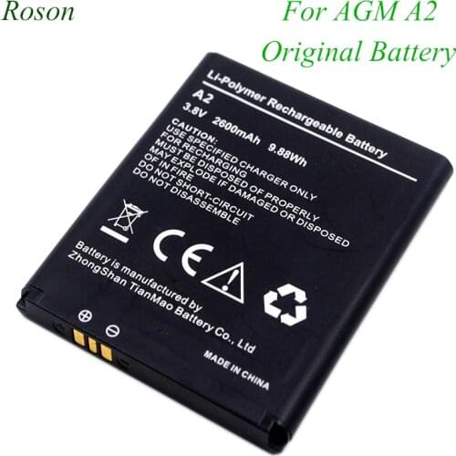 Roson Mobile Phone Battery for AGM A2,2600mAh New Back up Batteries Replacement For AGM A2 Smart CellPhone li-ion Battery