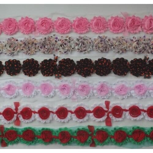 Free DHL 148y 2.5" shabby chiffon print flowers for girls hair accessories,kids headband flowers,chiffon fabric flowers