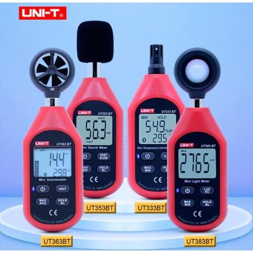 UNI-T UT333BT UT353BT UT363BT UT383BT Digital humidity meter Mini Anemometer light meter LUX Digital sound meter