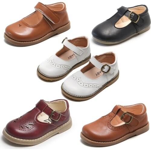 Mary Jane Kids Retro Soft Loafer Girls Flat Shoes Kids School Princess Pu Leather Shoes Childrens Casual Sandals 2021 Autumn