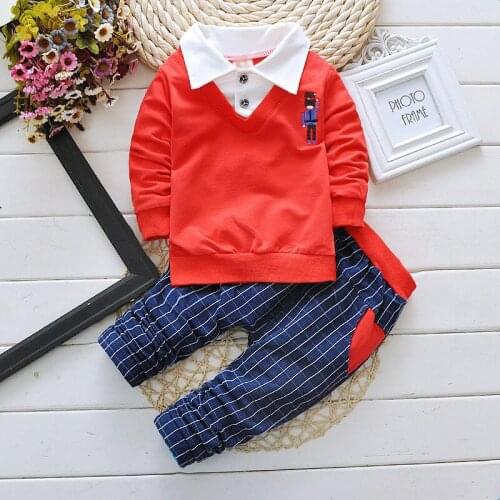 Infantil Baby Boys Suits Newborn Clothing Set Kids Red Tracksuit Tops Pants Children Spring Boys Outfits Children Sets