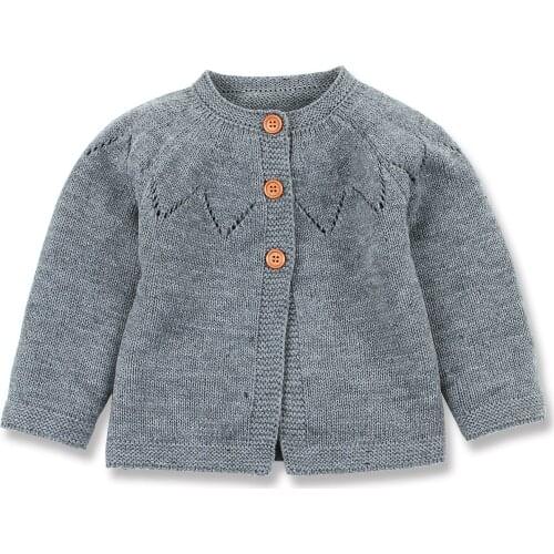 Spring Autumn Childrens Knitted Stripe Long-sleeved Cardigan Baby Girls Europe Cute Sweater Jacket Infants Toddlers Outwear