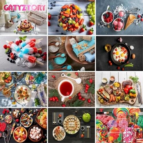 GATYZTORY Frame DIY Painting By Numbers Fruit Landscape Paint By Numbers Wall Art Picture Coloring By Numbers For Home Decor