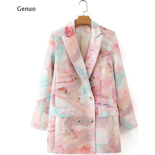 Женские двубортные пиджаки Genuo China At AliExpress