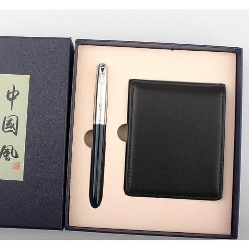 Jinhao Classic Nostalgic Fountain Pen Head Pattern Collection Ink Pen Iridium Fine Nib 0.38mm for Gift wallet Suit box