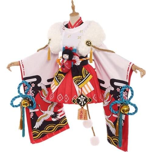 Anime Game Onmyoji Yukionnna Cosplay Costume Kimono Shwal Headbands Girdle Socks Daily Carnival Party Festival Uniform Brand New