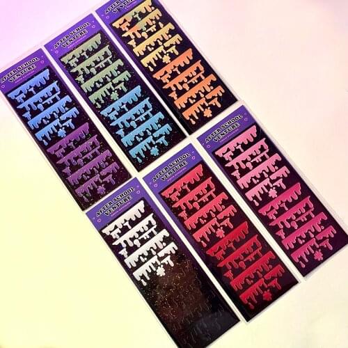 Creative Retro Laser Cream Dripping Sticker Idol Card Album Kawaii Stationery Happy Plan Deco Sticker Personalized