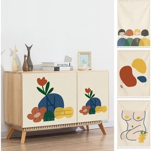 Creative Short Curtains Kitchen Cabinet Curtain Tassel Half-curtain for Living Room Dustproof Wardrobe Drapes Room Divider Panel