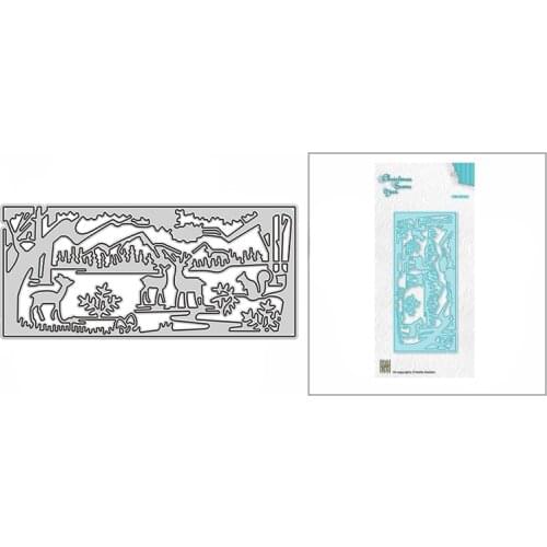 2021 New Nature Forest Scene Border Metal Cutting Dies for DIY Scrapbooking Decor and Card Making Paper Craft Embossing No Stamp