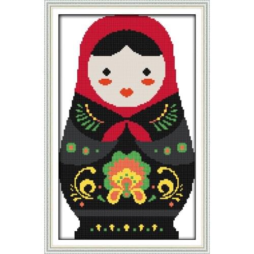 Russian dolls (1) cross stitch kit cartoon 14ct 11ct count print canvas stitching embroidery DIY handmade needlework
