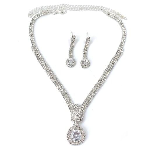 Water Drop Coppy Wedding Jewelry Sets Inlay Luxury Crystal Bridal Jewelry Set Gifts For Bridesmaids Dress Accessories