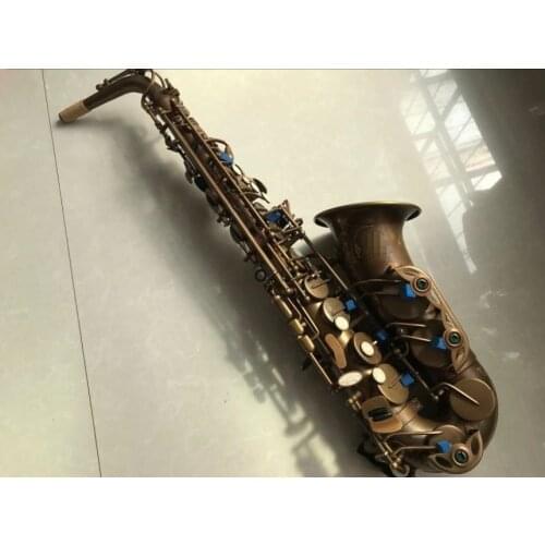 2021 New Mark VI Ato Saxophone Professional E Flat Antique Copper Saxofone Musical Instruments Inscription Carved Free Shipping