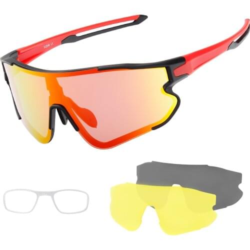 5 Lens Glasses Bicycle Sunglasses Bicycle Sunglasses Riding Glasses Polarized Sunglasses Protective Polarized Riding Glasses