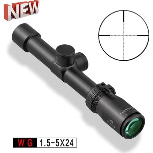 Discovery WG 1.5-5X24 Big Field of View Clear Bright Glass Wired Reticle with Flip-up Cover Throw Lever