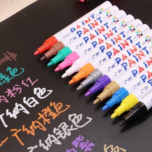 1 Piece 2019 Permanent Metallic Graffiti Drawing Paint Marker Pen Oil Car Tyre Tire Tread Wood CD Glass Waterproof Marker Pen