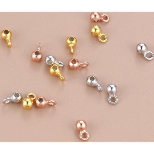 Lo Paulina Solid 925 Sterling Silver Adjustable Beads 3mm With Ring For Jewelry Making Birthday Gifts 10pcs/lot