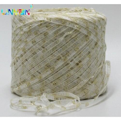 Broad Band tulle lace 250G/Lot Cotton linen ribbon line Knitwear Hand Knitting cheap Yarn For Knitting & Crocheting Thick t4